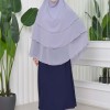 Chiffon Hijab Ready Made Veiled Practical Scarf 3 Layer - Cover Souffle 827 Gri