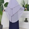 Chiffon Hijab Ready Made Veiled Practical Scarf 3 Layer - Cover Souffle 827 Gri