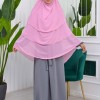 Chiffon Hijab Ready Made Veiled Practical Scarf 3 Layer - Cover Souffle 827 - light pink