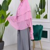 Chiffon Hijab Ready Made Veiled Practical Scarf 3 Layer - Cover Souffle 827 - light pink