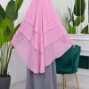 Chiffon Hijab Ready Made Veiled Practical Scarf 3 Layer - Cover Souffle 827 - light pink
