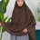 3-Layer Chiffon Khimar (Sharia Shield) 827 - Dark brown