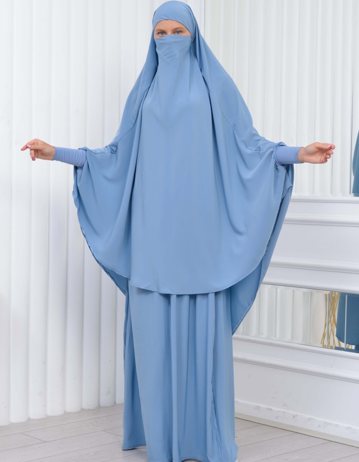 ISLAMIC WEARING Hijab 2Pieces Madine LIGRA Sleeve 822 - baby blue