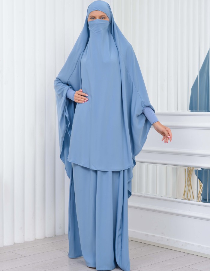 ISLAMIC WEARING Hijab 2Pieces Madine LIGRA Sleeve 822 - baby blue