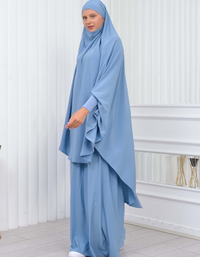 ISLAMIC WEARING Hijab 2Pieces Madine LIGRA Sleeve 822 - baby blue