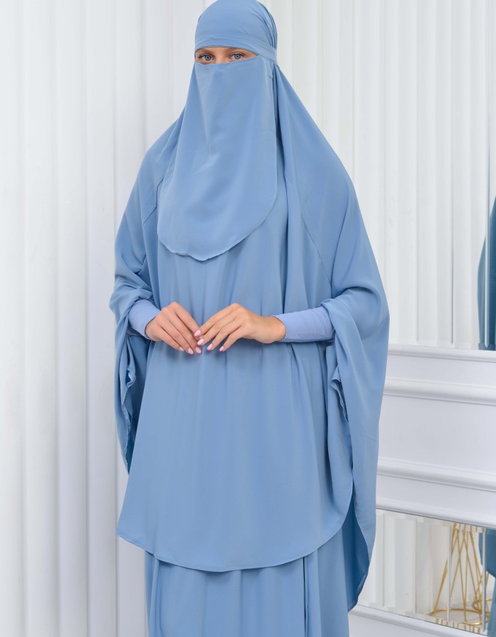 ISLAMIC WEARING Hijab 2Pieces Madine LIGRA Sleeve 822 - baby blue