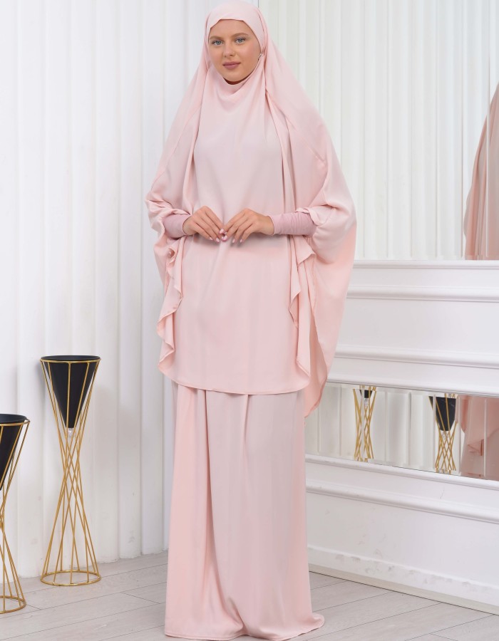 ISLAMIC WEARING Hijab 2Pieces Madine LIGRA Sleeve 822 - salmon