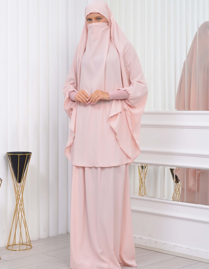 ISLAMIC WEARING Hijab 2Pieces Madine LIGRA Sleeve 822 - salmon