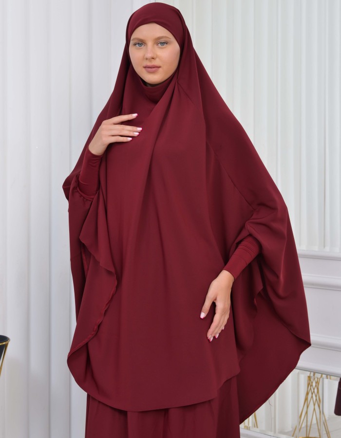 ISLAMIC WEARING Hijab 2Pieces Madine LIGRA Sleeve 822 Bordo