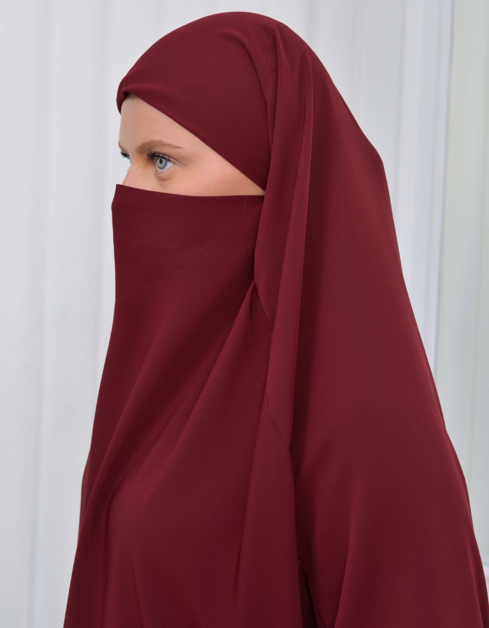 ISLAMIC WEARING Hijab 2Pieces Madine LIGRA Sleeve 822 Bordo