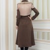 Damen Winter-Trenchcoat aus Wildleder und Leder 1351 - Beige