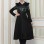 Damen Winter-Trenchcoat aus Wildleder und Leder 1351 - Schwarz