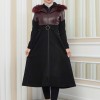 Damen Winter-Trenchcoat aus Wildleder und Leder 1351 - Bordeaux