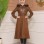 Damen Winter-Trenchcoat aus Wildleder und Leder 1351 - Braun