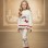 Mädchen Winter Strickset mit Pailletten 3107 - Ecru