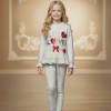 Mädchen Winter Strickset mit Pailletten 3107 - Grau