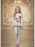Mädchen Winter Strickset mit Pailletten 3107 - Grau