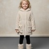 Mädchen Plüschjacke mit Kapuze 5002  - Beige