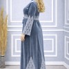 709 عباية مخمل سحاب  - Grau