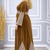 709 عباية مخمل سحاب  - gold