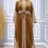 Embroidered Korean Velvet Abaya 709  - gold