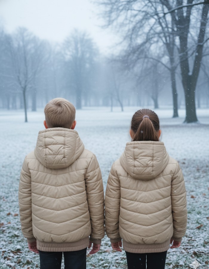 Kids' Full Fleece-Lined Puffer Jacket 5149 - beige