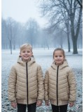 Gefütterte Pufferjacke mit durchgehendem Fleece-Futter für Kinder 5149 - Beige