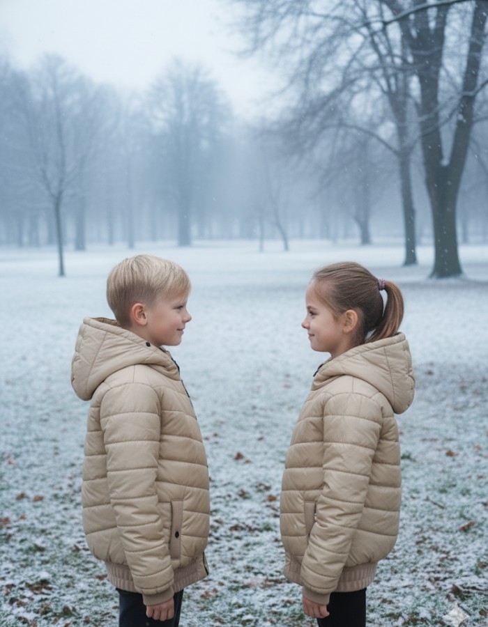 Kids' Full Fleece-Lined Puffer Jacket 5149 - beige